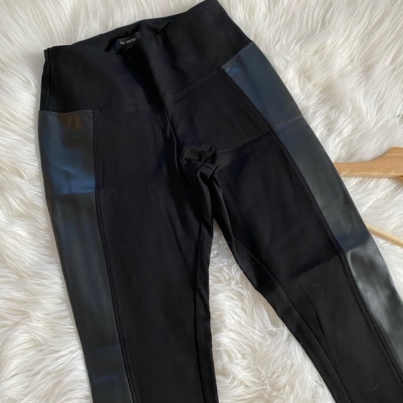 {The Limited} Black Women’s Faux Leather Stripe Leggings - Picture 3 of 9